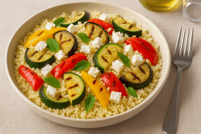 Cous Cous estivo con verdure e feta